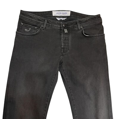 Jacob Cohen J622 Comfort Slim Handmade Denim Jeans Deep Gray Size