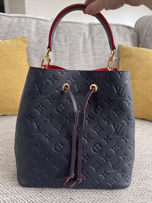 Louis Vuitton Monogram Empreinte Neonoe Handbag Leather MM Navy