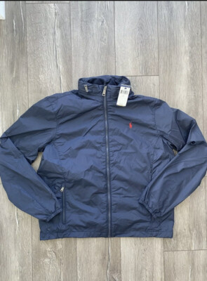 Polo Ralph Lauren Mens Navy Blue Wind Breaker Nylon Jacket