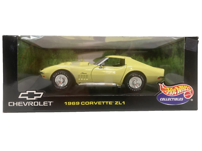 Corvette 1969 Yellow ZL1 Hot Wheels 1:18 th Diecast Model Car '69