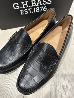 GH Bass MENS LARSON EASY CROC EMBOSSED WEEJUNS LOAFER MENS 12 | eBay