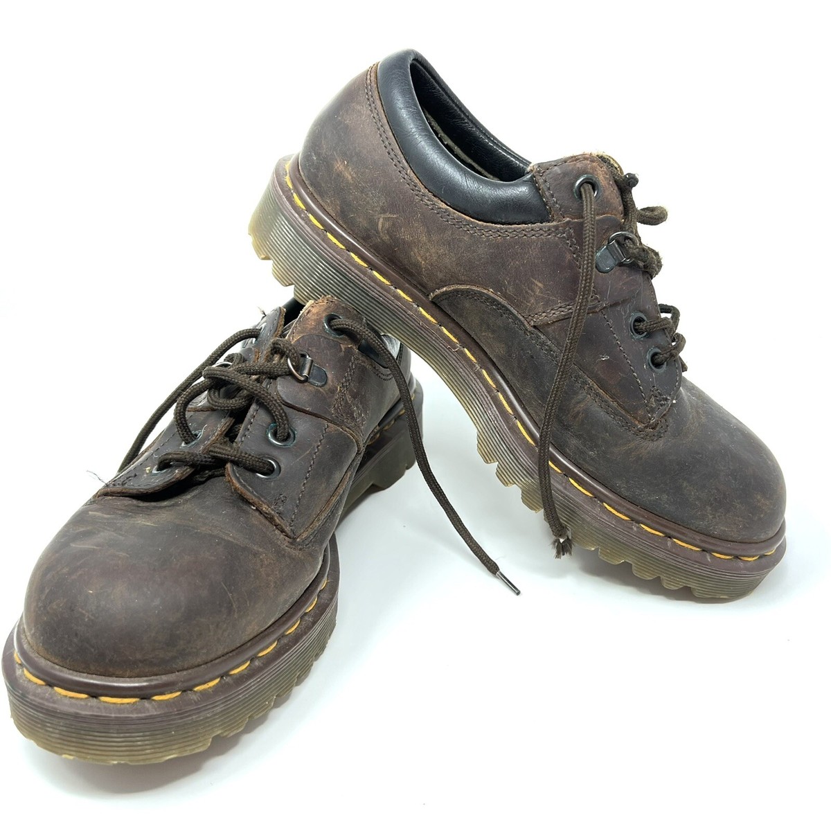 Vintage Dr Doc Martens 7733 Brown Safety Work Shoes Made In