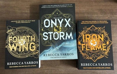 Onyx Storm + Iron Flame + Fourth wing by Rebecca Yarros Paperback