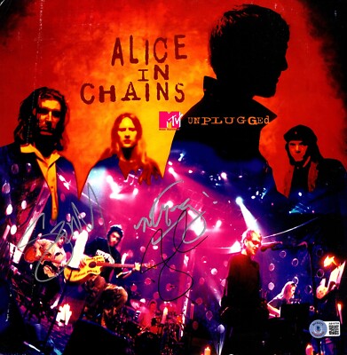 ALICE IN CHAINS Jerry Cantrell +2 Signed Promo Flat MTV Unplugged