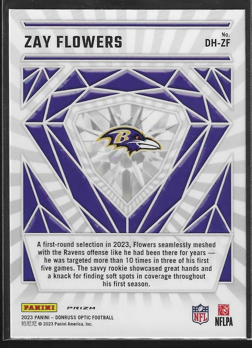 2023 Donruss Optic Zay Flowers Diamond Hands RC #DH-ZF Ravens | eBay