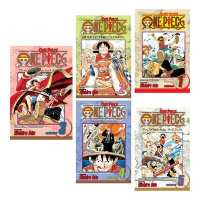 One Piece Manga Set 1 Vol 1-5 East Blue and Baroque Works English