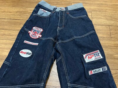 SouthPole Jeans Mens 29 Blue Baggy Y2K Hip Hop Patched Tapered