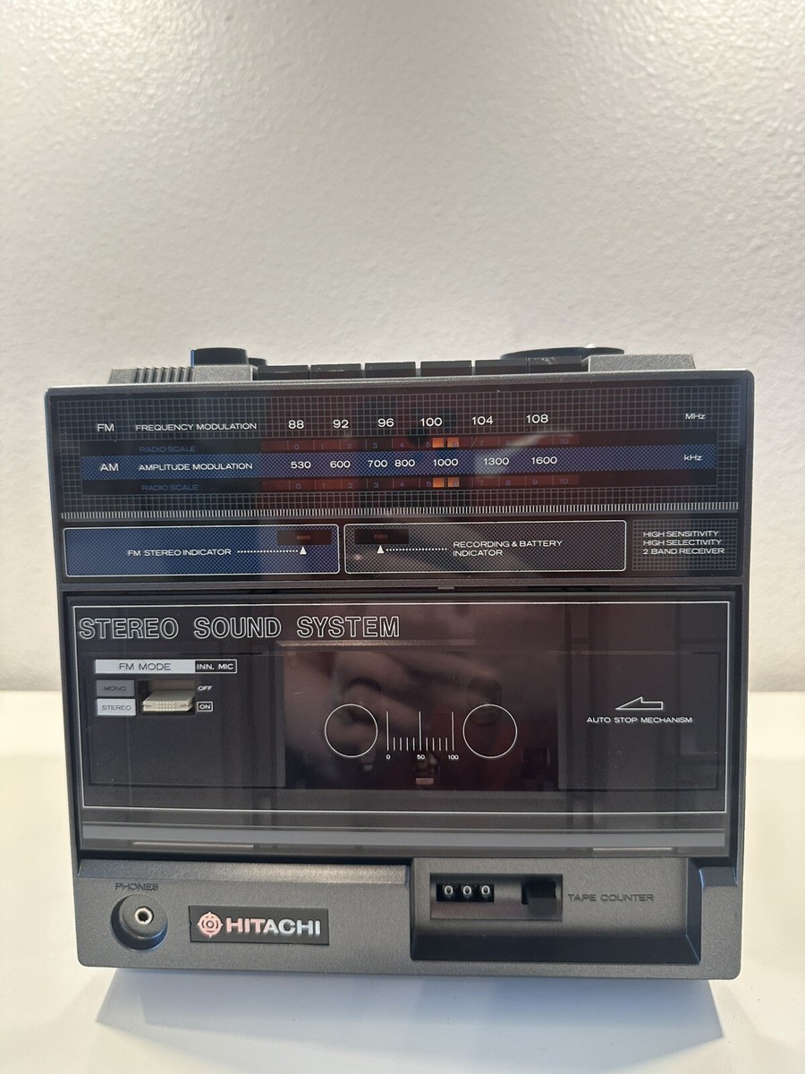 VINTAGE *NEW* 80's Hitachi TRK-930H Speakers Cassette AM/FM Stereo