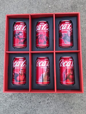 COCA COLA MARVEL Collectors Edition 6 Cans Unopened Different