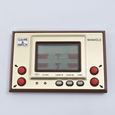 LCD MANHOLE Game Watch Gold Boxed MH-06 Tested Nintendo JAPAN Game