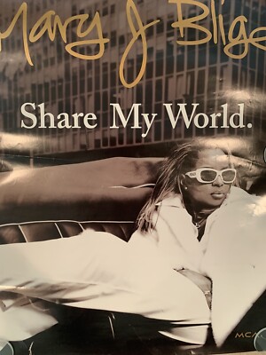 MARY J BLIGE - SHARE MY WORLD POSTER MCA 1990s ORIGINAL/RARE | eBay