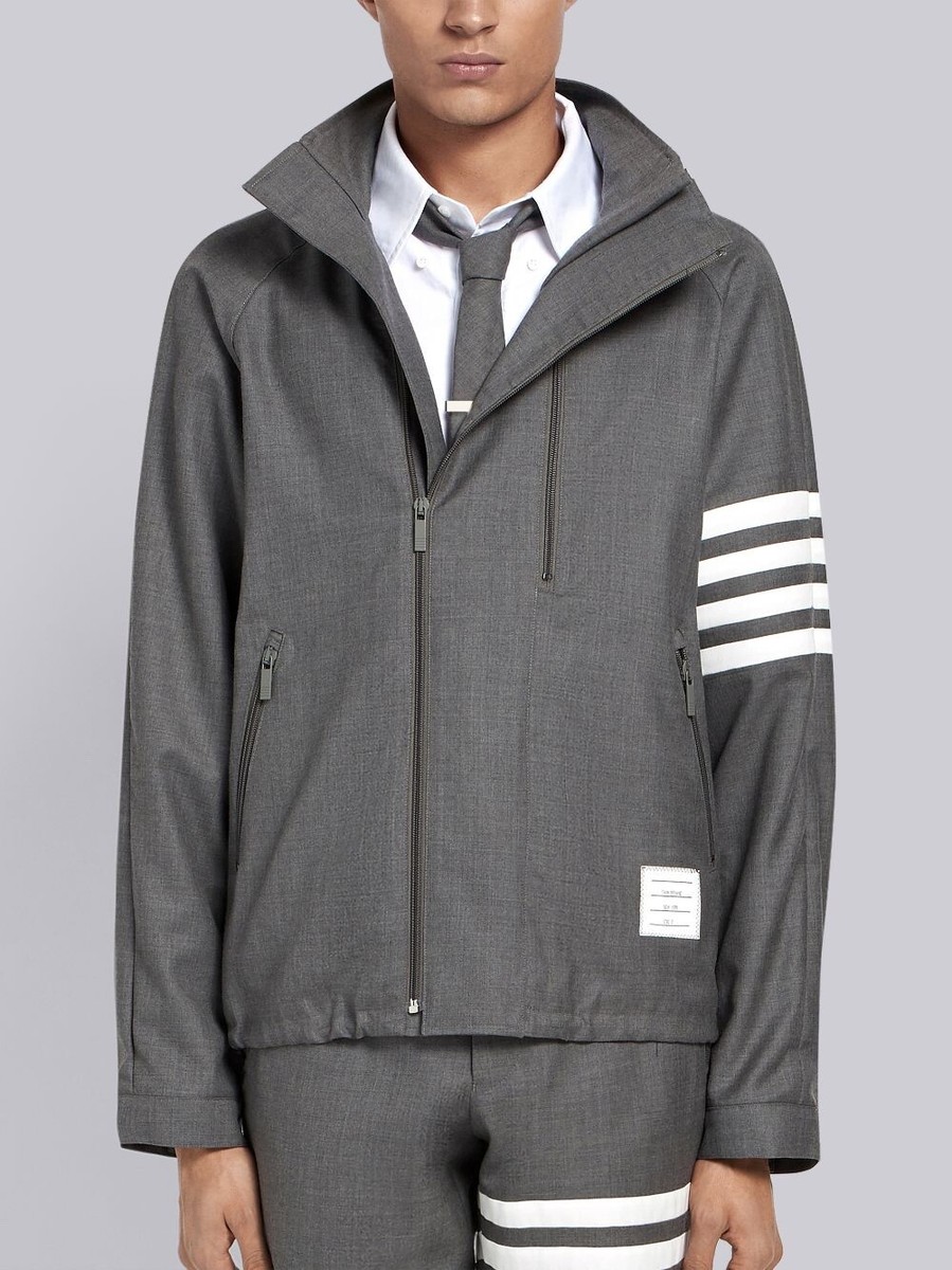 Thom Browne Mens Double-Zip Raglan Jacket Size 1 (Small) NWT $1725