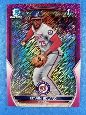 Edwin Solano 2023 Bowman Chrome #BCP-169 Fuchsia Shimmer #/199 RC