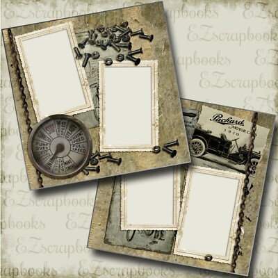 Vintage Transport - Heritage - 2 Premade Scrapbook Pages - EZ