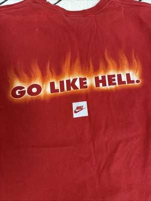 Vintage Y2K Nike 3D logo tee shirt size L-XL Nike Fire 🔥 Go Like