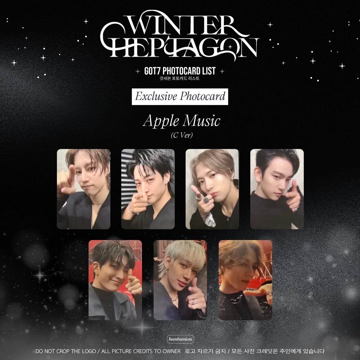GOT7 WINTER HEPTAGON ALBUM PRE-ORDER BENEFITS POB KOREA WEB
