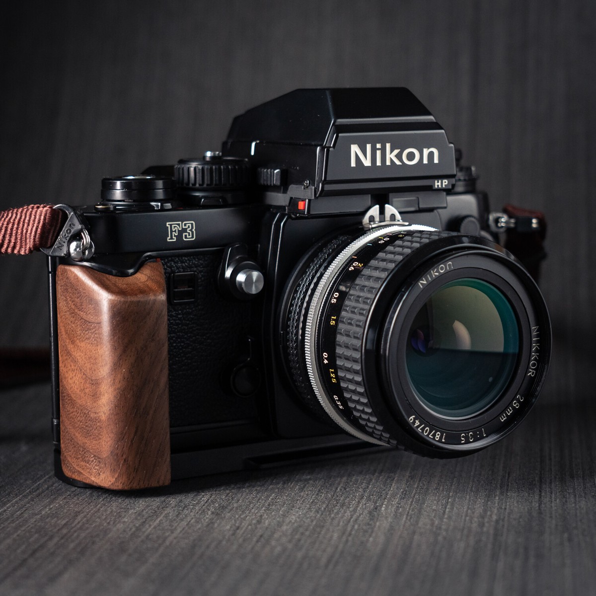 Wood L Hand Grip For Nikon F3 F3HP F3AF F3T Camera Aluminum Alloy