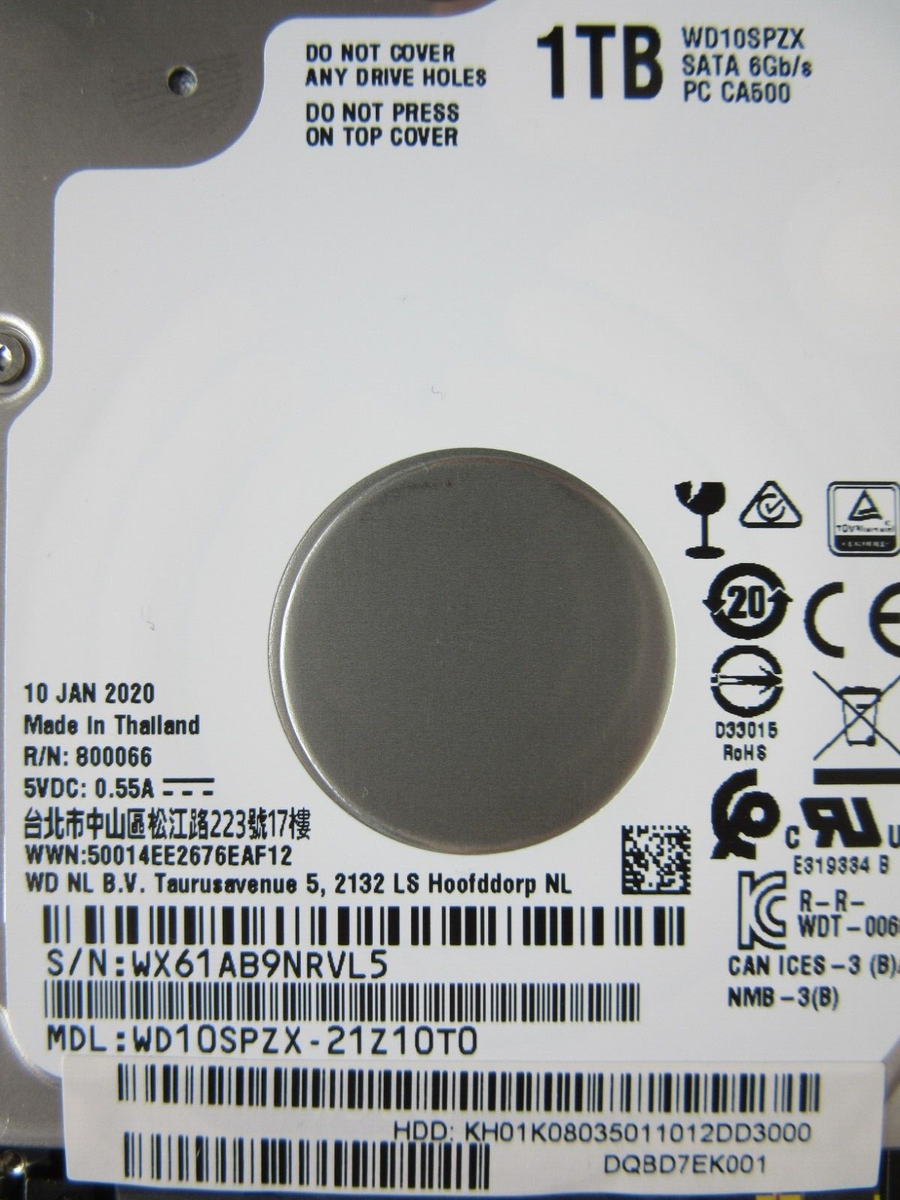 WD Western Digital WD10SPZX-21Z10T0 Hard Drive 1TB 2.5
