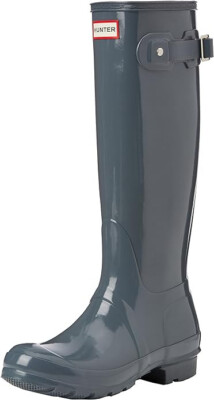 HUNTER Womens Original Tall Gloss Rain Boots (5 M US, Graphite) | eBay