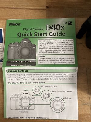 Nikon D40X 10.2 MP Digital SLR Camera - With Lens /Case - Untested