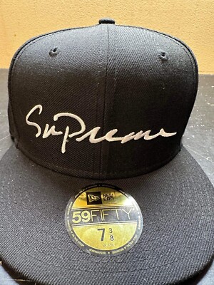 Supreme 2018 Sup Classic Script New Era Cap Black Size 7 3/8 | eBay