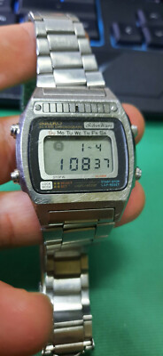 SEIKO A257-5020 Silver Wave 1980 Limited Vintage Watch NOT WORKING