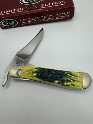 2002 Limited Case XX 61953L SS Lemon Lime Bone Russlock Folding