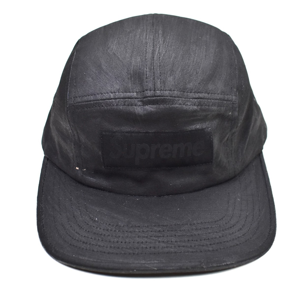 NWT Supreme Maison Margiela MM6 Black Paint Box Logo Hat Camp Cap