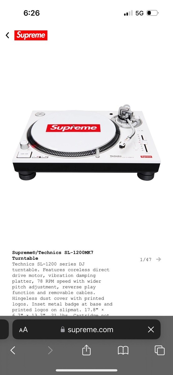 Supreme Technics SL-1200mk7 Turntable SET of 2 | eBay