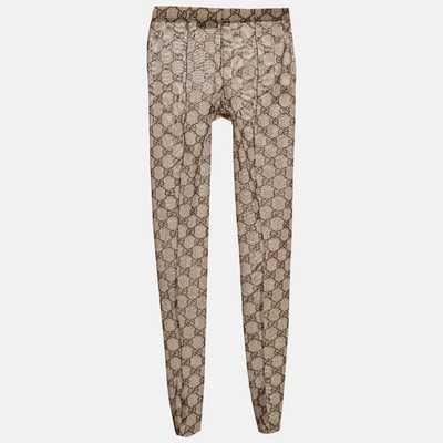 Gucci Brown GG Supreme Print Mesh Tights S | eBay