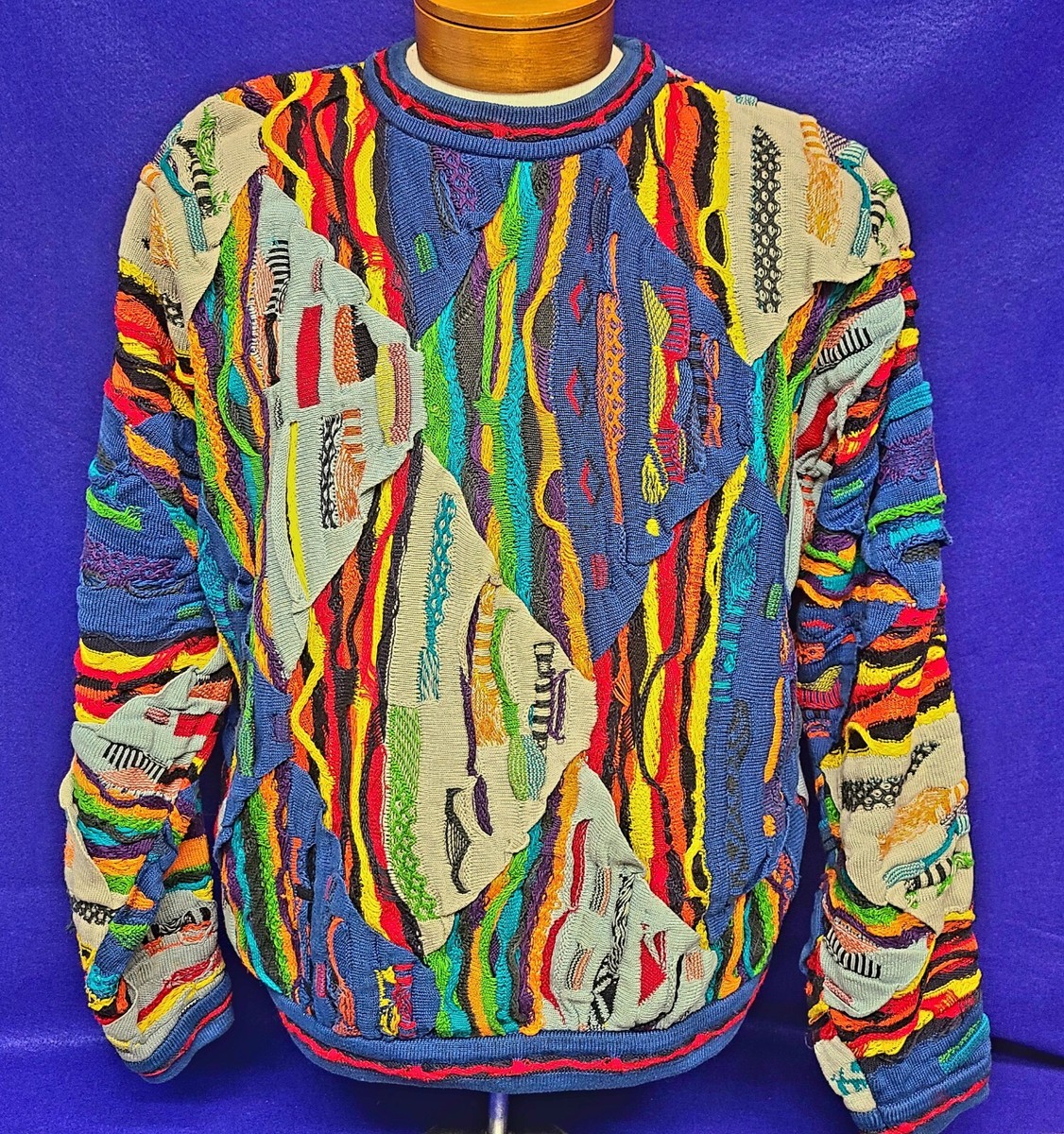 Vintage Coogi Sweater Australia Mans M - L Multi Color 100