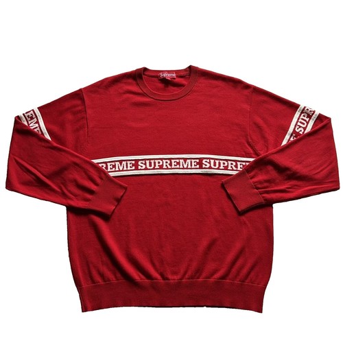 Supreme Washed Box Logo Crewneck - NAVY - Size M - IN HAND SHIPS