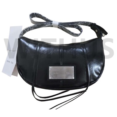 Matin Kim Half Shirring Ribbon Round Bag Black Women's Shoulder