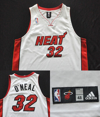 Shaquille O'Neal Miami Heat Adidas Jersey Authentic Shaq White NBA