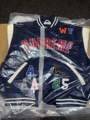 Supreme Praises Varsity Jacket Navy Men's Size XL SS25 NWT | eBay