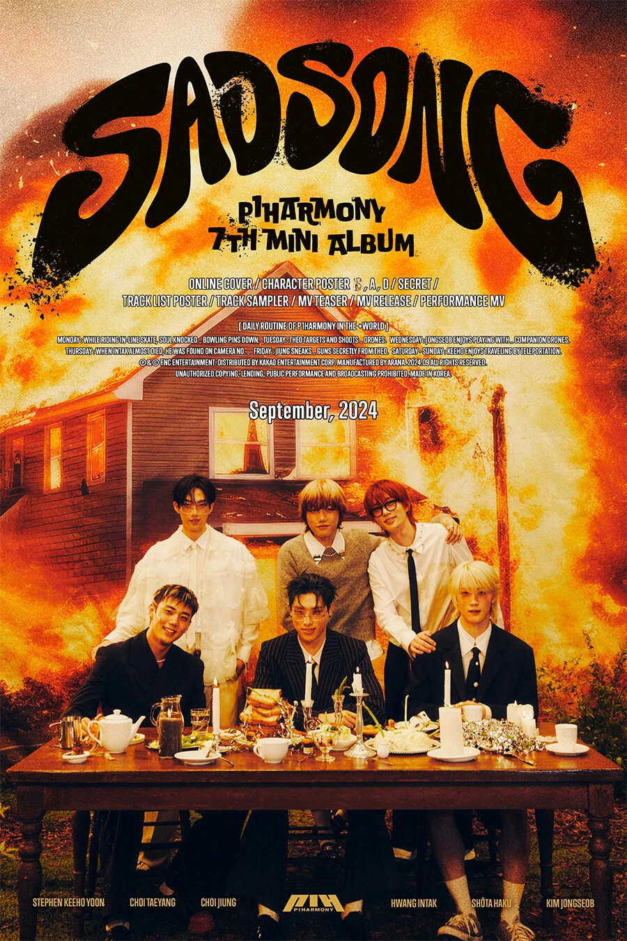 P1HARMONY SAD SONG 7th Mini Album PLVE Ver/Fancy+ID Photo+Holder+