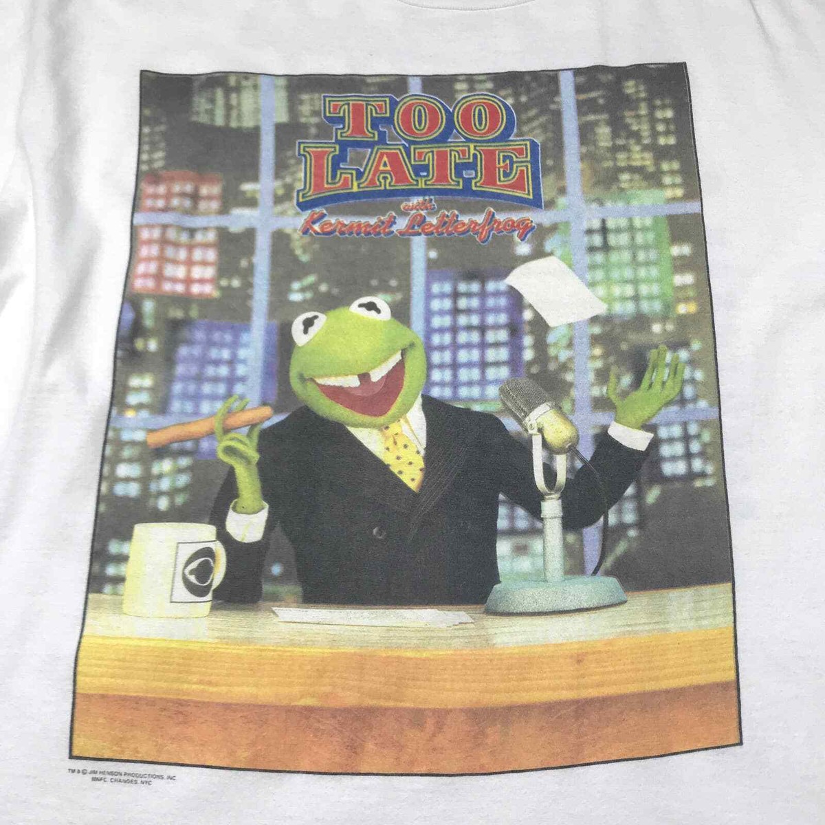 Vintage Kermit the Frog Too Late with Kermit Letterfrog t-shirt