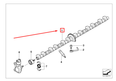BMW 2008 N52 3.0l Engine Valvetronic Eccentric Shaft 7515868 for