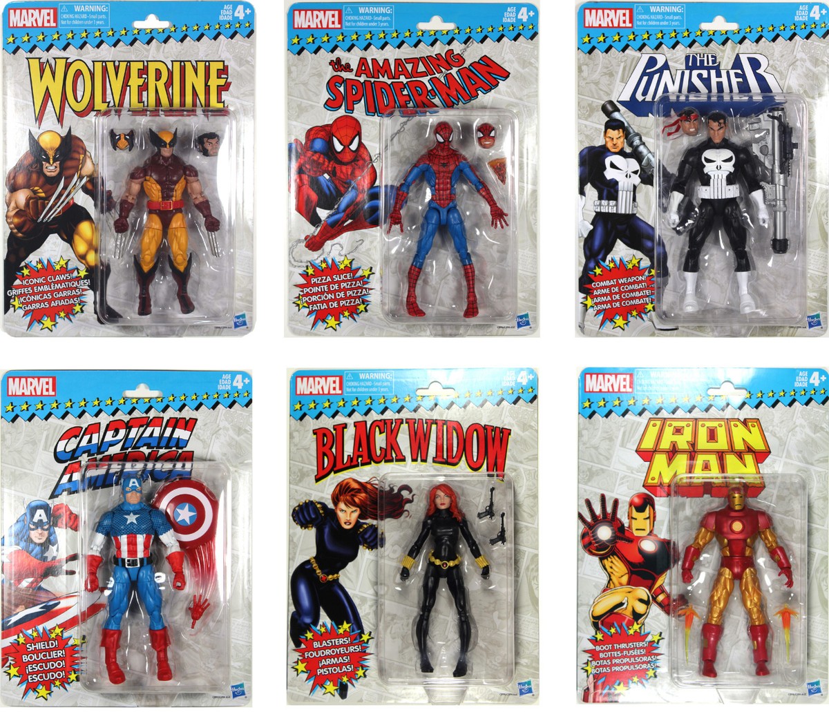 Marvel Legends ~ VINTAGE COLLECTION WAVE 1 SET ~ Wolverine, Cap