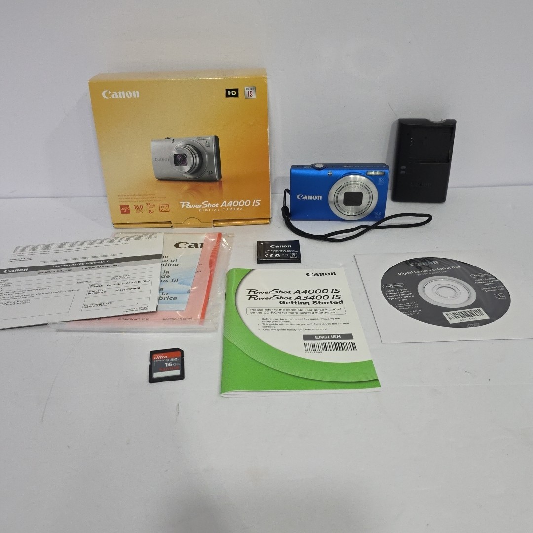 Canon PowerShot A4000 IS 16.0MP Digital Camera - Blue for sale