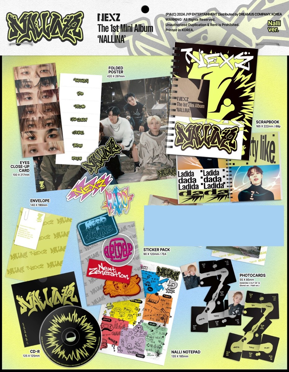 K-POP NEXZ 1st Mini Album NALLINA CD+88p P.Book+2p Card+Sticker+