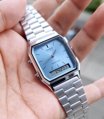 Casio AQ-230A-2A1 Vintage Trending Color Ice Blue Analog Digital