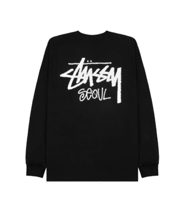 Stussy Stock Seoul LS T-Shirt Black 2024 3993877/3993980 100