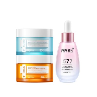 Set 3pcs PAPA FEEL 577 serum + Moisturizer Cream + Retinol Face