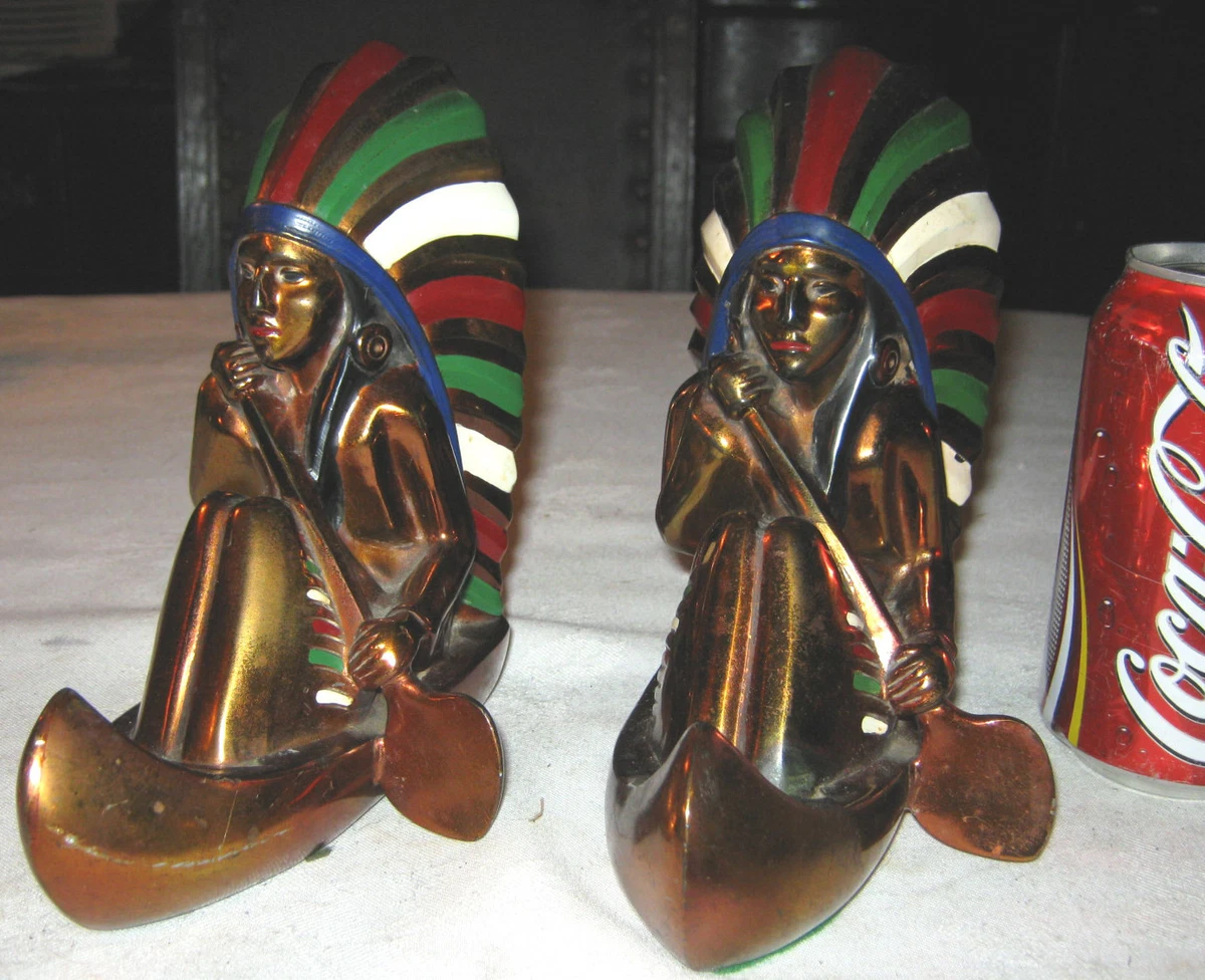 American Indian Bookends In Antique Metalware for sale | eBay