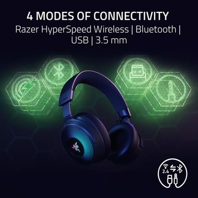 Razer - Kraken V4 Pro Wireless Over-the-Ear Gaming Headset for PC