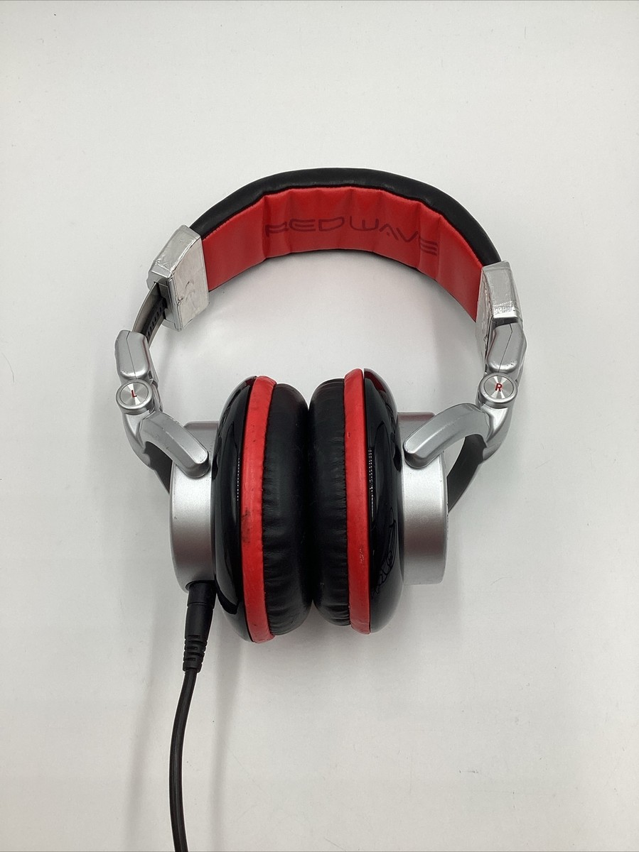 NUMARK Red Wave DJ Over-Ear Professional Headphones Silver Red