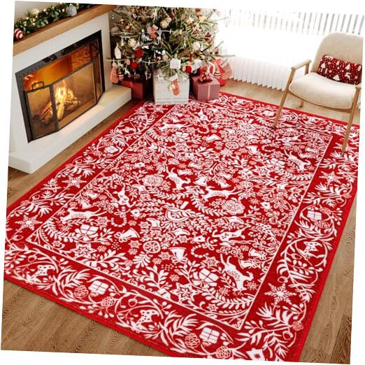 Christmas Large Area Rug 6x9 Living Room 6' x 9' (Rectangular