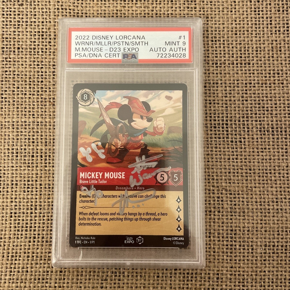 PSA D23 Expo 2022 Disney Mickey Lorcana Disney Trading Card SIGNED