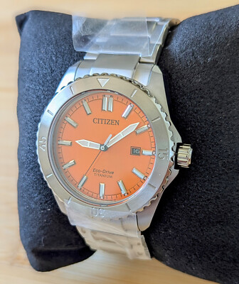 Citizen Brycen Super Titanium Sapphire Orange Dial Men's Watch